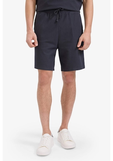 DeFacto %100 Pamuk Relax Fit Twill Dokulu Cepli Şort E2590AX25SMAR214