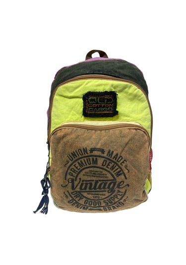 Kaliteli Vintage Disayn Sırt Gezi Çantası New Patchwork 5017 Kahverengi