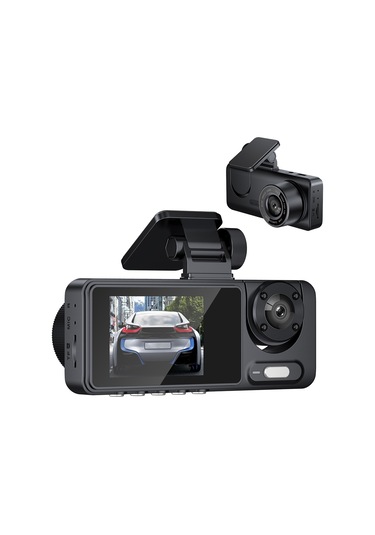 Lemestar Üç Kameralı Araba Sürücü Kaydedici - Ön+iç+arka Eşzamanlı Kayıt, 1080p Hd Gece Görüşü, Wıfı Olmadan, 140 +90 +90 Görüş Açısı