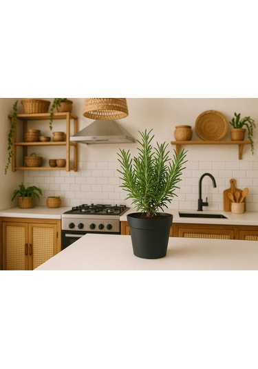 Saksıda Biberiye 3 Adet - Mutfakta Hazır Biberiye Rosmarinus