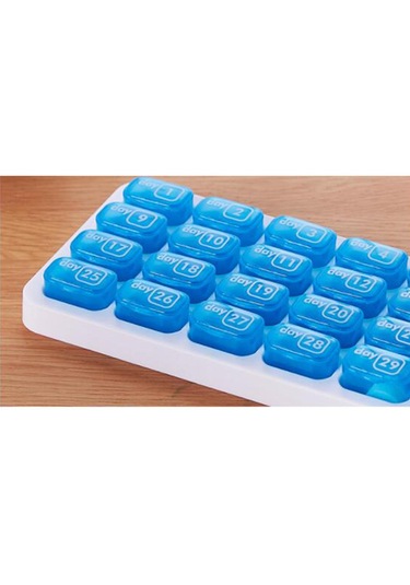 Suntek 31 Izgaralı Hap Kutusu Aylık Gün Bölmeli Seyahat Mavi