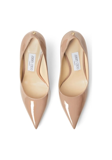 Jimmy Choo Parlak Rugan Deri Topuklu Ayakkabı - Pembe