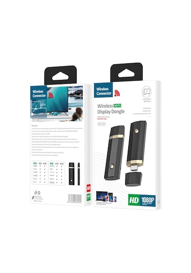 Ekılıf - Şarj Kablosu Wf-225 Kablosuz Hdmı Ses Ve Görüntü Aktarıcı - Siyah - T18103 Siyah