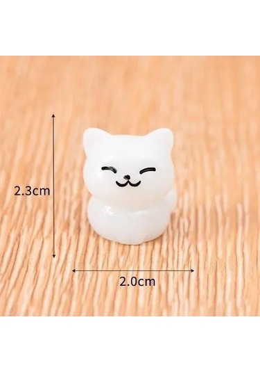 Singree 5 Renkli Işıyan Kedi Figür Seti - Ev Dekorasyonu, Gece Parlama Özelliği, Saf Plastik, Minyatür Boyut