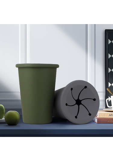 Araba Çöp Kovası Çöp Tutucu Araç Kapı Bardak Tutucu Koltuk Arkası Silikon Çöp Kutusu Çöp Kovası - Siyah