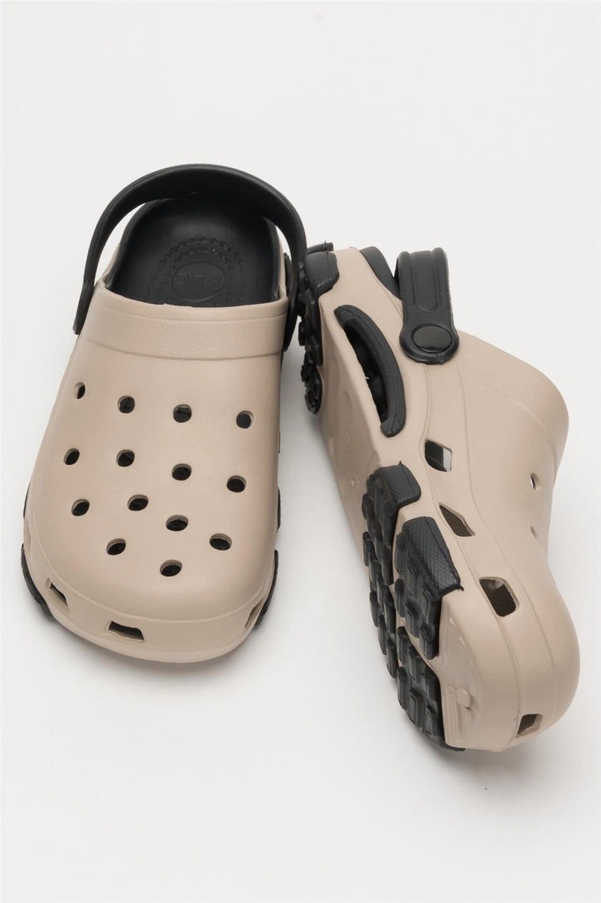 Unisex Çift Tabanlı Ortopedik Hemşire Doktor Aşçı Laboratuvar Deniz Havuz Terliği Sandalet Bej - Siyah Bej - Siyah