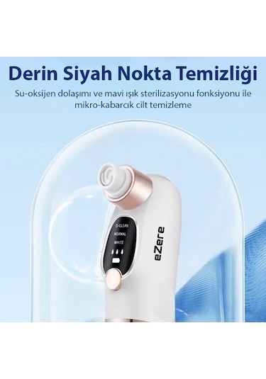 Ezere Su Hazneli Şarjlı Vakumlu Siyah Nokta Temizleme Cihaz
