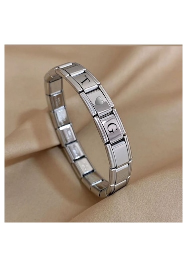 İtalyan Charm Nomi Çelik Bileklik - Kişiye Özel İsim Yazılan - Se