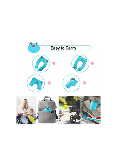 Suofeng Katlanır Bebek Tuvalet Eğitim Koltuğu - Portatif, Kaymaz Silikon Pedli, Taşıma Çantalı