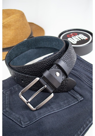 Özel Kutu Desenli Hakiki Deri Erkek Kot-kumaş Pantolon Kemeri