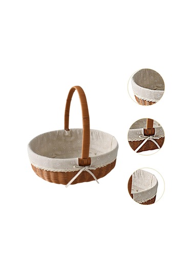Homyl Taklit Rattan Piknik Sepeti Dokuma Meyve Stil C