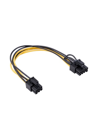 Maiyame 20cm Bakır Teli 5557 Slaytlı 6pin Dişi'den 8pin Dişi'ne Grafik Kart Güç Adaptörü Kablosu