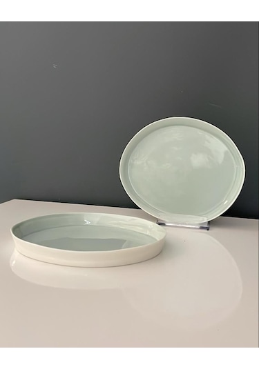 Tantitoni Space Mavi Porselen 2 Li Pasta Tabağı Seti 16,8 Cm Mavi