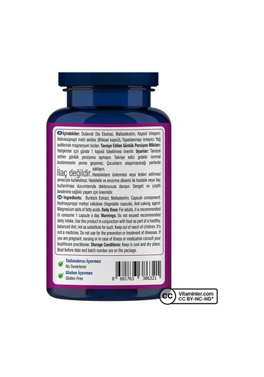 One Up Burdock Root Dulavrat Otu 500 MG 60 Kapsül