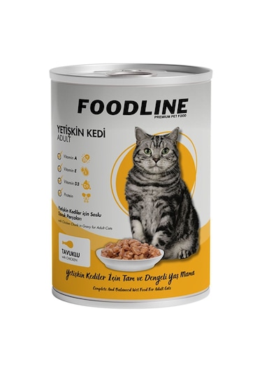 Foodline Tavuklu Yetişkin Kedi Konservesi 6 x 400 G