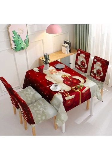 Flybuy Xıxun Tek Streç Şenlikli Sandalye Sandalye Parça Örtüsü Örtüsü Noel Noel Masa Masa Kılıfı Kılıfı Emici Dekorasyon Baskılı Baba 210cm 140 Ni Gri