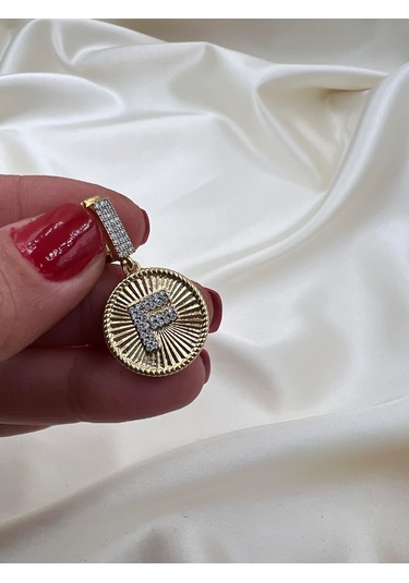 Bbaccessorıes İthal F Harfi Ajda Charm Veya Kolye Ucu Altın
