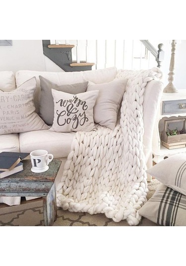 Springsun "kalın Örgü Yün Battaniye - Koltuk, Yatak Ve Klimalı Ortamlar İçin Şık Ve Sıcak Tutan" Diğer