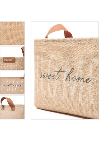 Ocean Home Textile Home Sweet Home Jüt Sepet 30 x 21 x 18 cm