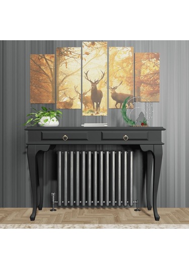 Roys Ahşap 120 Cm Siyah Çekmeceli Petek Üstü Yüksek  Dresuar Siyah