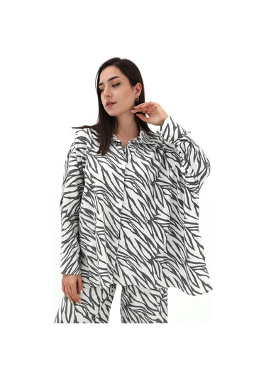 Zebra Desenli Alt Üst İkili Takım - Siyah-siyah Siyah