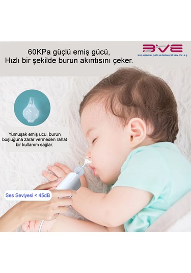 Optinell Elektrikli & Şarjlı Kare Bebek Burun Aspiratörü