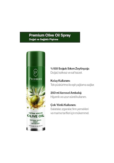 Premium Zeytinyağ Sprey 2'li 250 Ml, Hediyeli
