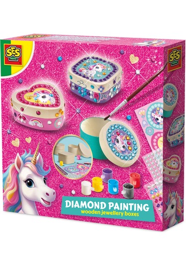 Ses Creative Ahşap Mücevher Kutusu Dekore Etme - Unicorn