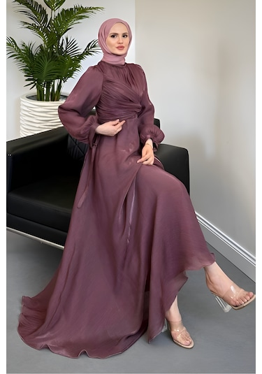 Kolu Bağlamalı Abiye Mürdüm