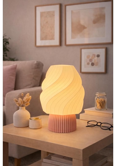 Ice Cream Lamp Masa Lambası Dekorasyon Aydınlatma Gece Lambası Abajur Pembe