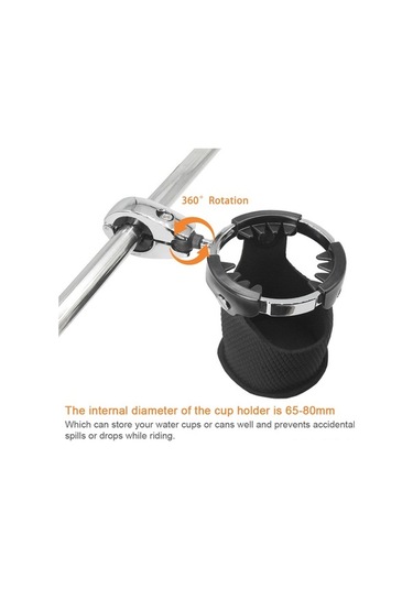 Sandwich Motor Sırtı Bardağı Tutucu, Siyah Krom + Neopren, 7/8-1 1/4 Direk, 65-80mm İç Çap, Çoğu Model İçin Uygun