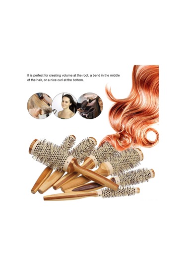 Singree Doğal Ahşap Vantilli Fön Şekillendirici Saç Fırçası - Nilon Tırnaklı, Statikten Korumalı, Kıvrımlar Ve Hacim Oluşturur 4