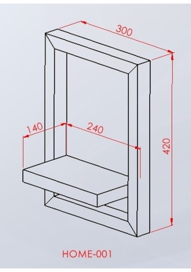 Tek Çiviye Asılan Raf 30X40 Cm