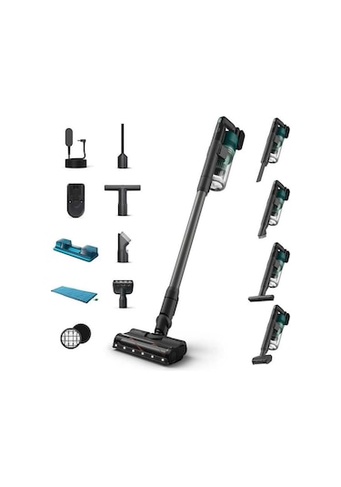 Philips XC6557/01 Cordless VC Aqua Dikey Şarjlı Süpürge + Philips HDA150/60 Türk Kahve Makinesi