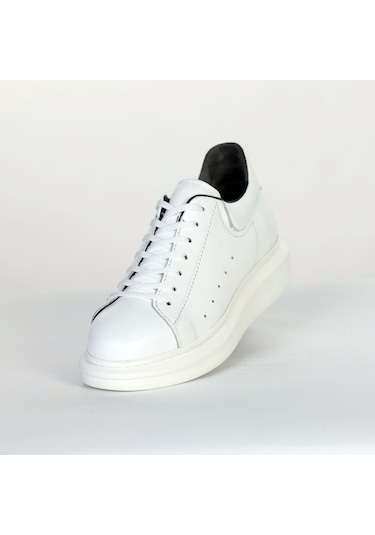Boy Uzatan Gizli Topuklu Beyaz Spor Ayakkabı Beyaz