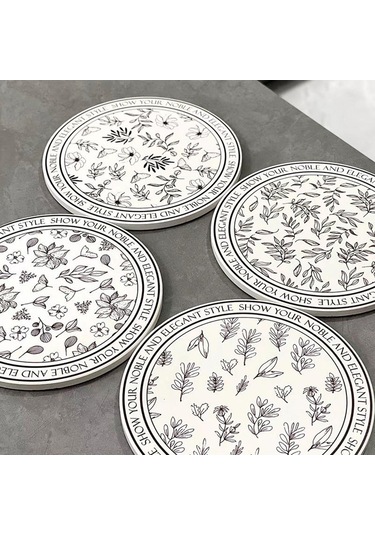 Homyl 4 Adet Mutfak Fincan Mat Bardak Kahve Için Kaymaz Yeniden Çok Renkli