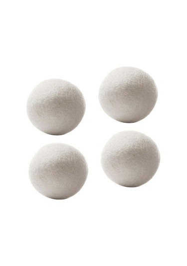 Kosona 4'lü 6cm Organik Yün Kurutma Topları - Doğal Kumaş Yumuşatıcı, Yeniden Kullanılabilir, Enerji Tasarrufu Sağlar