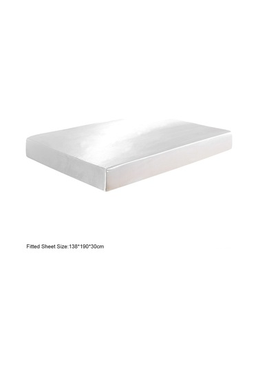 Vkemall Yumuşak İpek Hisseli Polyester Çarşaf - Derin Cepli 30cm - Çift Kişilik Beyaz DiğER