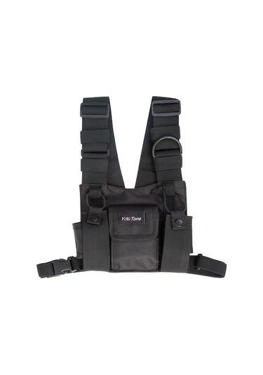 Nylon Göğüs Çantası, İkili Radyo Taşıma, 600d Dayanıklı, Hafif, Toz Koruma, Siyah