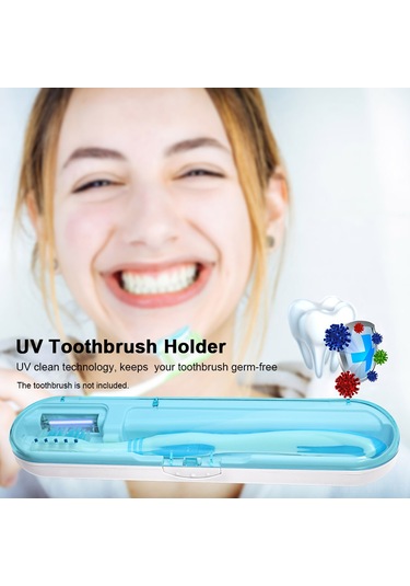 Gajeena Seyahat Uv Ultraviyole Diş Fırçası Sterilizasyon Kutusu, 5 Dakika Otomatik İşlem, 99.9% Bakteri Öldürme, Abs Malzeme, Taşınabilir Hijyen Kutusu Mavi