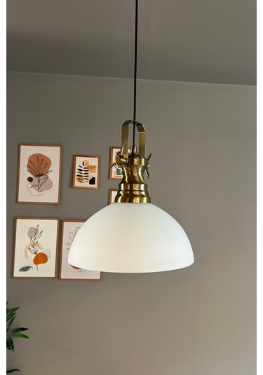 Perry Cam Tekli Avize Yeni Eskitme Beyaz Başlık Retro Sarkıt Lamba Restoran Salon Aydınlatma Beyaz