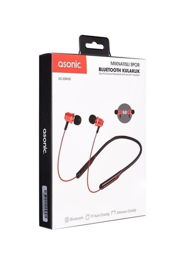 Asonic AS-XBK65 Boyun Askılı Mıknatıslı Bluetooth 5.0 + Tf Kart Spor Kulak İçi Kulaklık