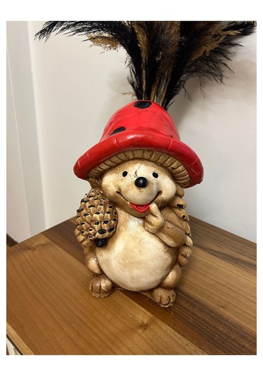 Dekoratif 30cm Büyük Boy Kirpi Ev Balkon Bahçe Dekorasyon Bohem Biblo Heykel 30 Cm