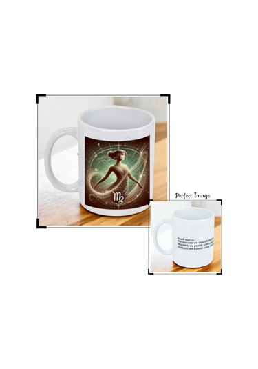 Burc Açıklamalı Kupa Bardak - Başak Beyaz