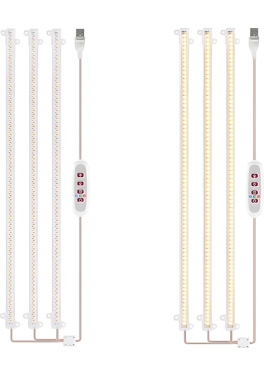 Gajeena 6.2w Usb5v Bitki Büyüme Lambası - 126 Led 4000k Güneş Işığı, 5 Seviye Aydınlatma, 8/12/16 Saat Zamanlayıcı, 226 Aydınlatma Açısı, Çift Montaj Seçeneği Diğer