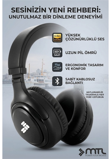 Kablosuz Stereo Kulaklık - Extra Bass Ve Katlanabilir Tasarım Ios Ve Android Uyumlu