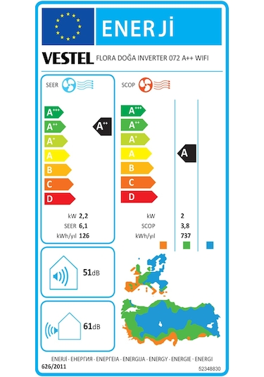 Vestel Flora Doğa Inverter 072 Wi-Fi 7000 BTU Duvar Tipi Klima