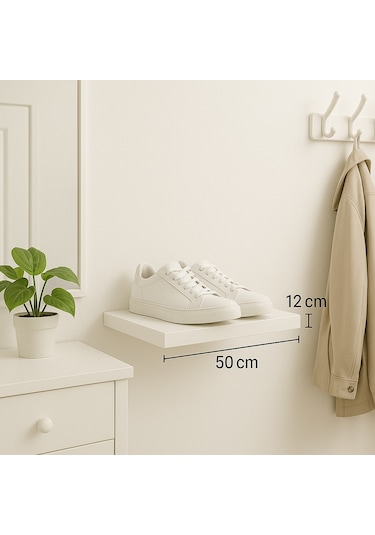 1 Adet Uçan Raf Gizli Monte Edilebilir Beyaz