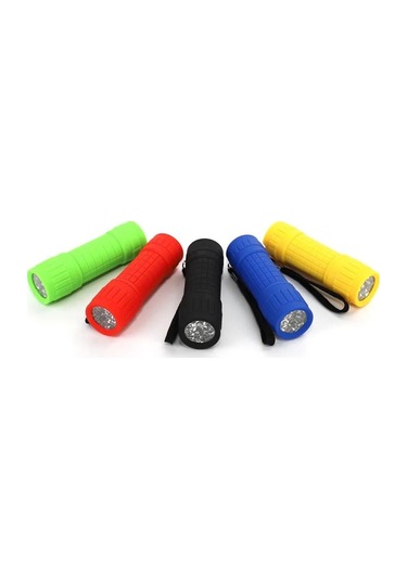 Valkyrie 5 Adet 9 Ledli El Feneri Seti - 5 Farklı Renk - 9 Led Güçlü Işık - Taşıması Kolay Cep Feneri Çok Renkli