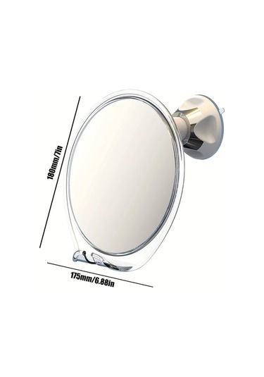 Boatshop1 Buhar Yapmayan Beyaz Duş Aynası Emme Başlıklı Döner Saç Tıraş Aparatlı Kompakt Banyo Aksesuarı White Ahşap